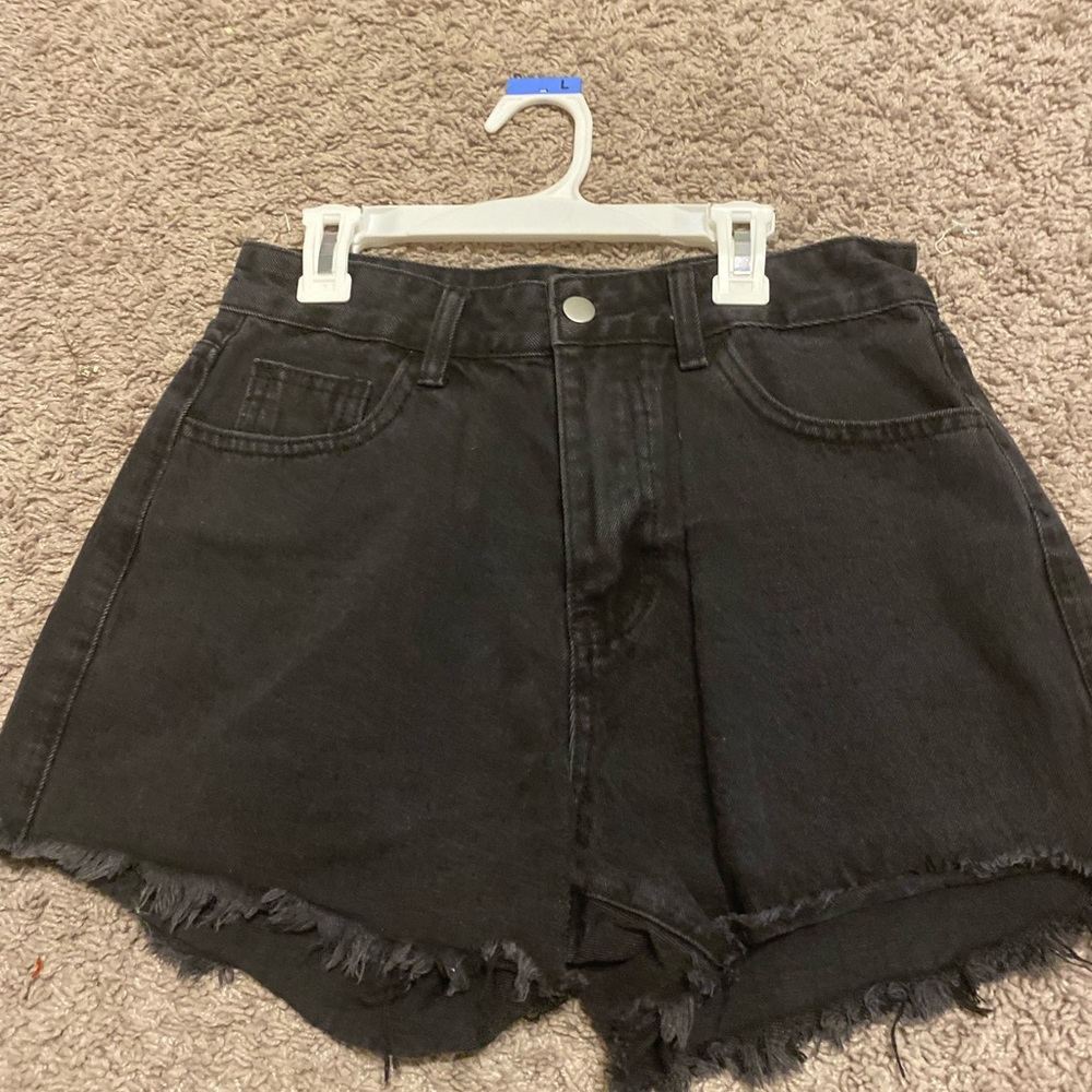 Never worn black denim shorts